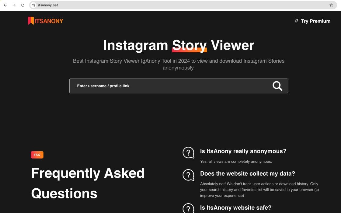 View Instagram Stories Anonymously with Iganony